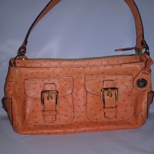 Dooney & Bourke Ostrich Leather ShoulderBag Orange